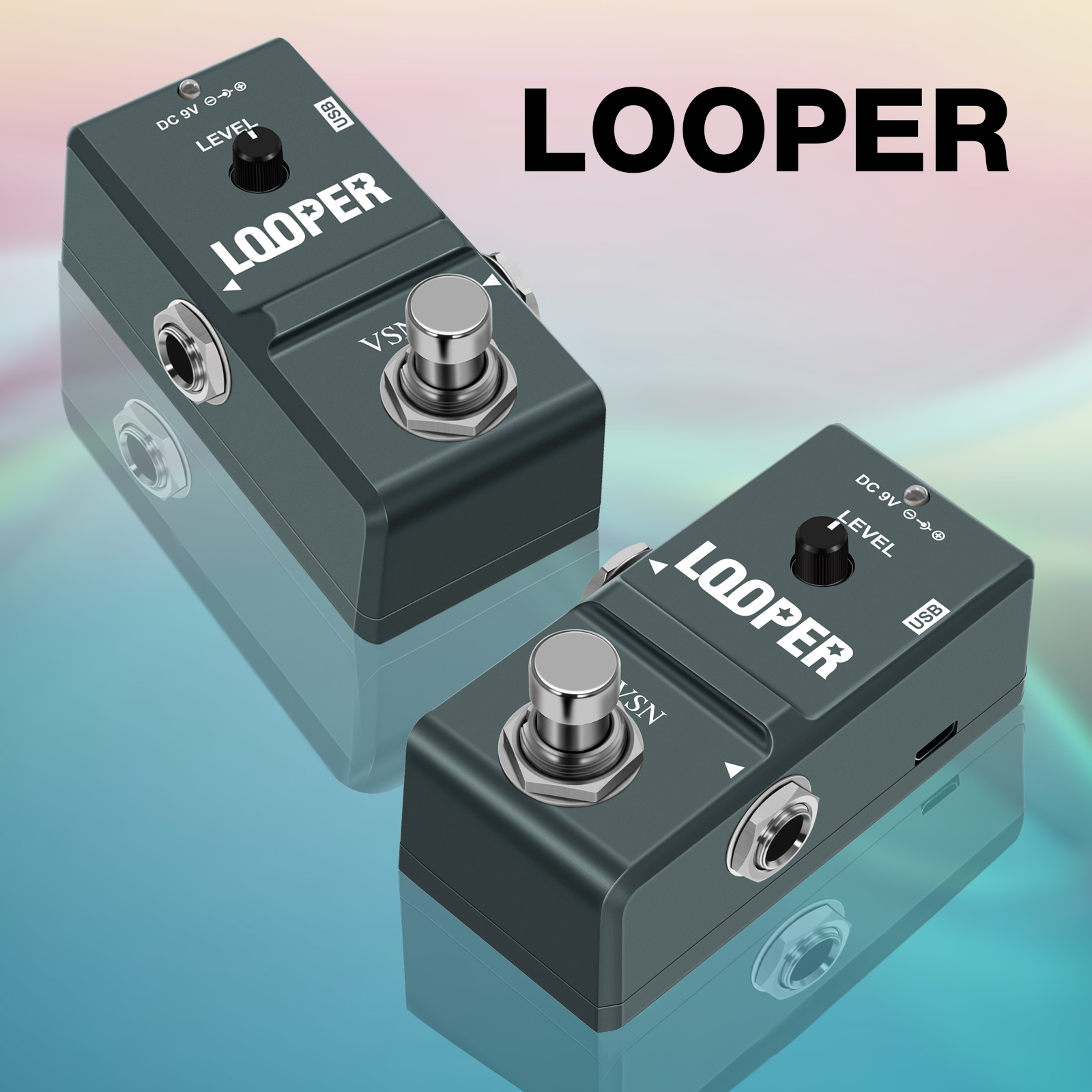Looper Pedal Guitar - VSN ギタールーパーペダルデジタルルーパーエフェクトペダルエレキギターベース 10 分録音時間ギタールーパーペダル