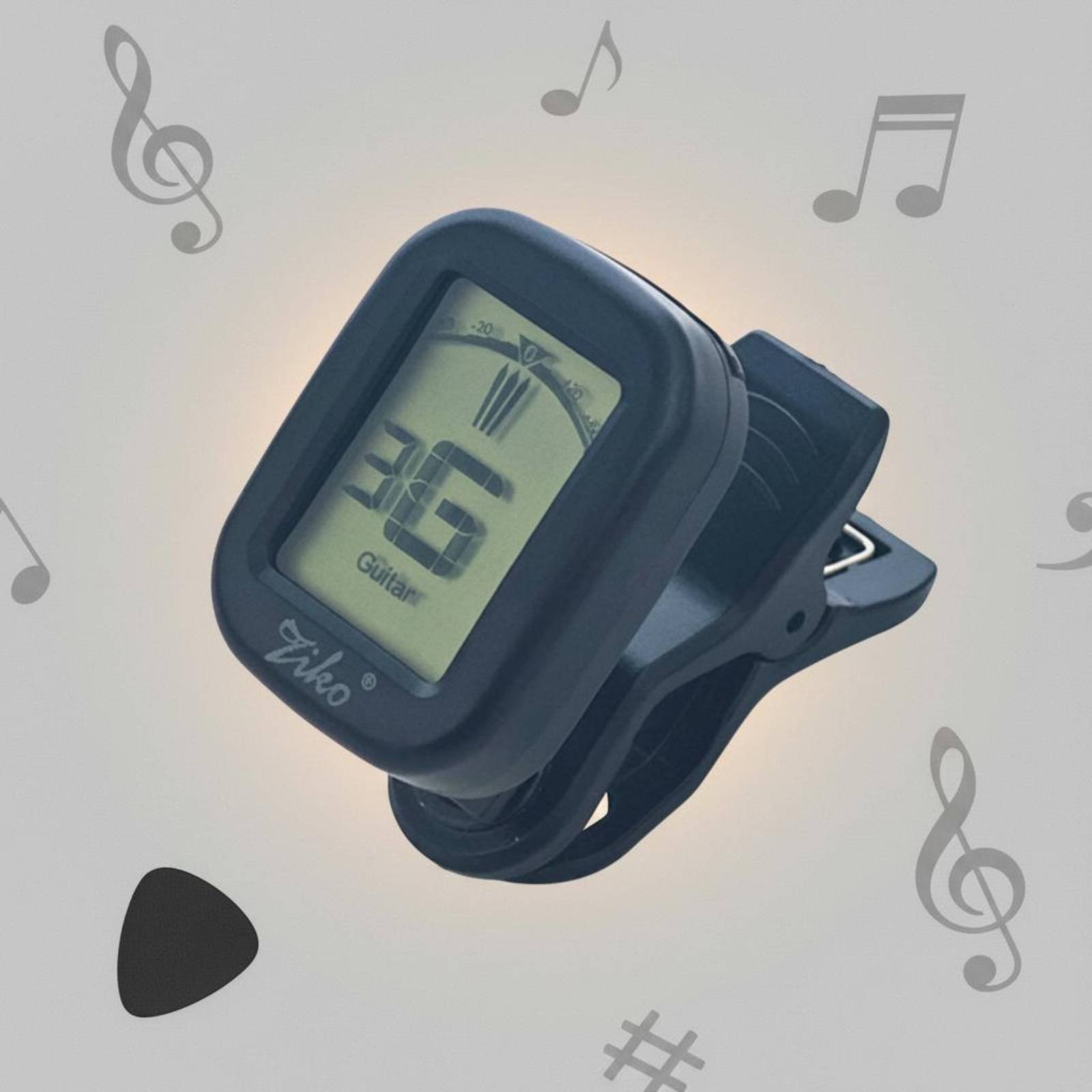 Guitar Tuner Clip - クロマチックスナップオンチューナー 読みやすいディスプレイ ギタークリップチューナー 音楽アクセサリー 電子コンパクトサイズ 練習用