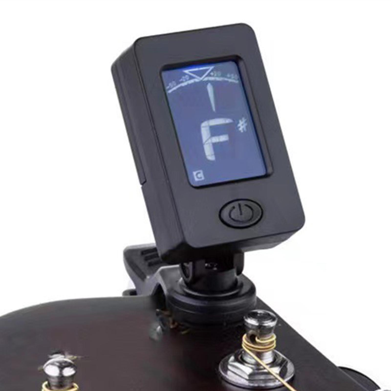 Guitar Tuner Clip - プロフェッショナル360 ° クリップオンギターチューナー、LCDスクリーンデジタルチューナー、アコースティックギター、エレキギター、ウクレレ、ベース用アクセサリー ﻿