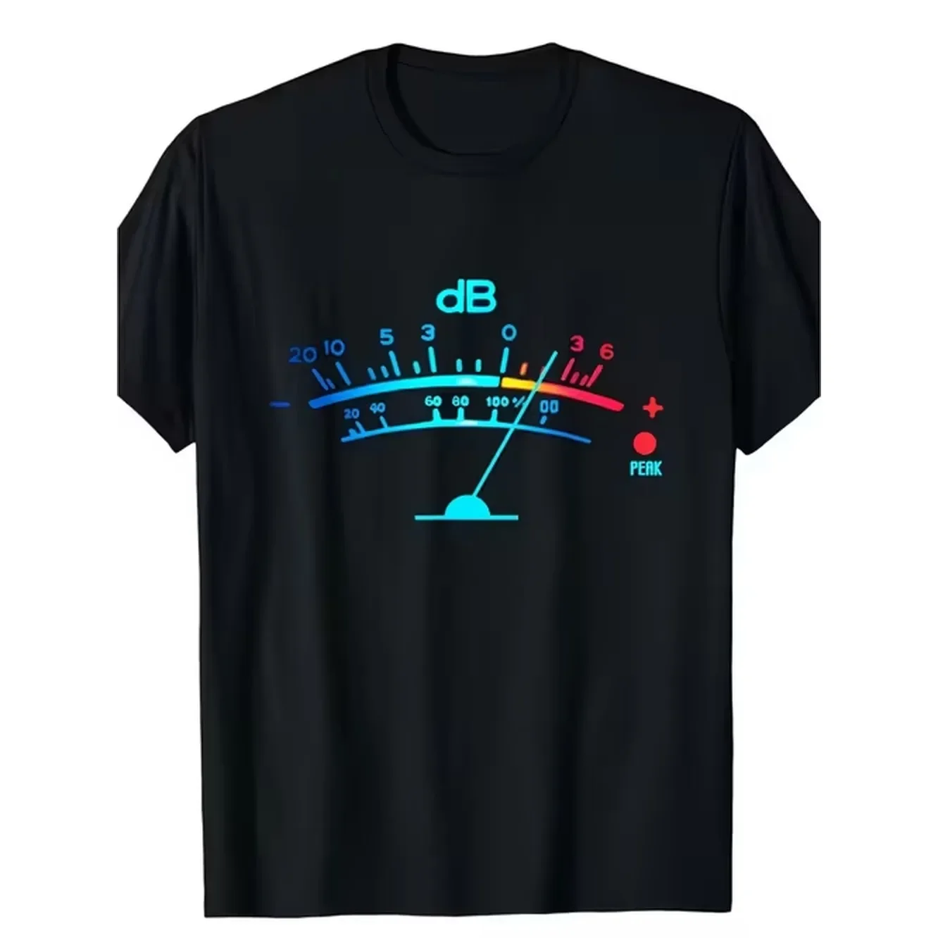 Audio Music Production - メンズヴィンテージオーディオエンジニアTシャツ、圧力計グラフィックプリント、ラウンドネック半袖シャツ、音楽DJ、スタジオ技術者向け、オーディオ制作ギフト用カジュアルウェア