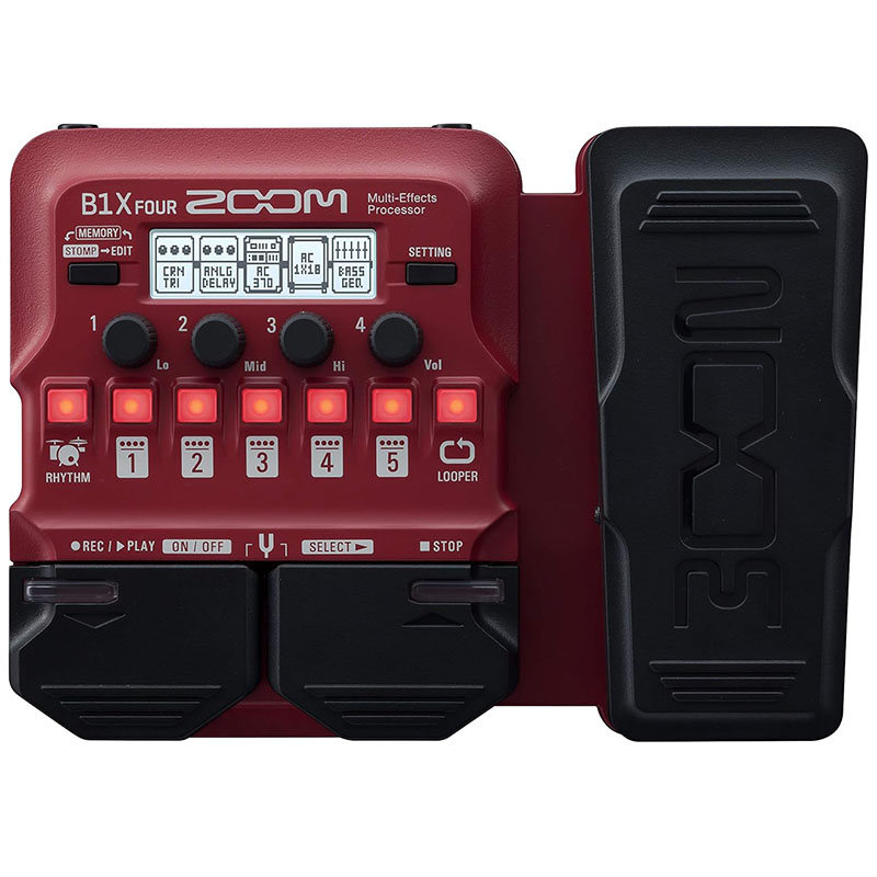 Looper Pedal Guitar - ZOOM B1X FOUR ベースマルチエフェクトプロセッサー（エクスプレッションペダル付き）、70種類以上の内蔵エフェクト、アンプモデリング、ルーパー、リズムセクション搭載