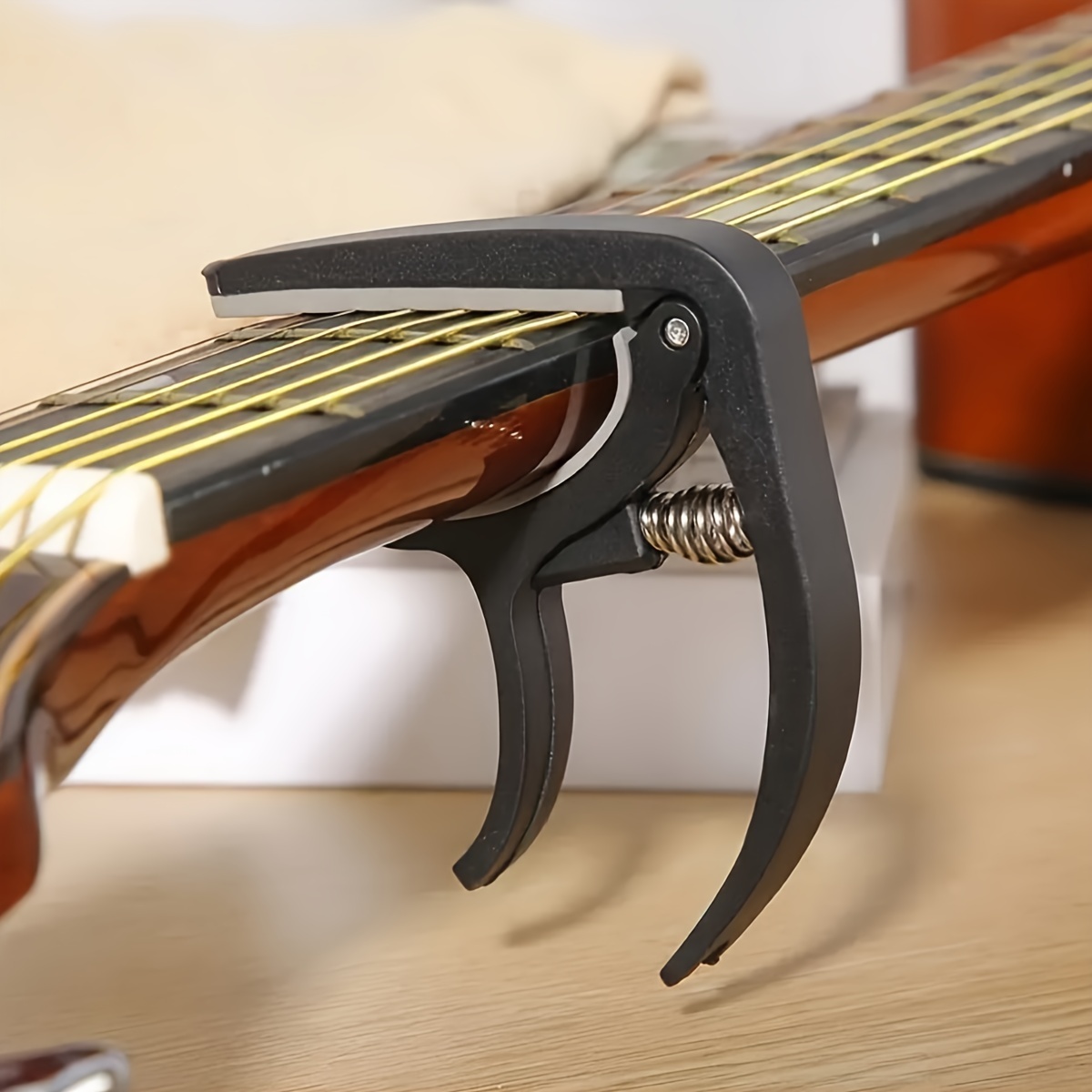 Guitar Tuner Clip - 耐久性のある木製ギターカポチューニングクリップフォークギターUKカポ - 楽器アクセサリー