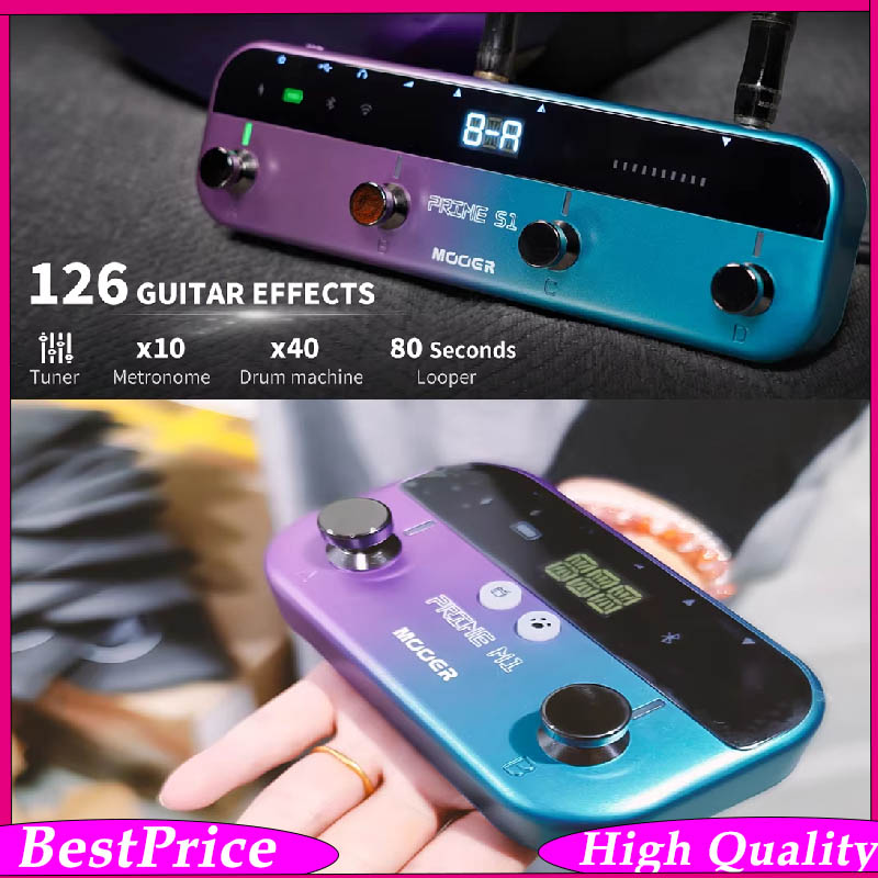 Looper Pedal Guitar - MOOER ギターペダル Prime S1/ M1 スマートペダル、128種類のギターエフェクト、ドラムマシン、チューナー、ルーパー内蔵、バッテリー内蔵、Bluetooth対応