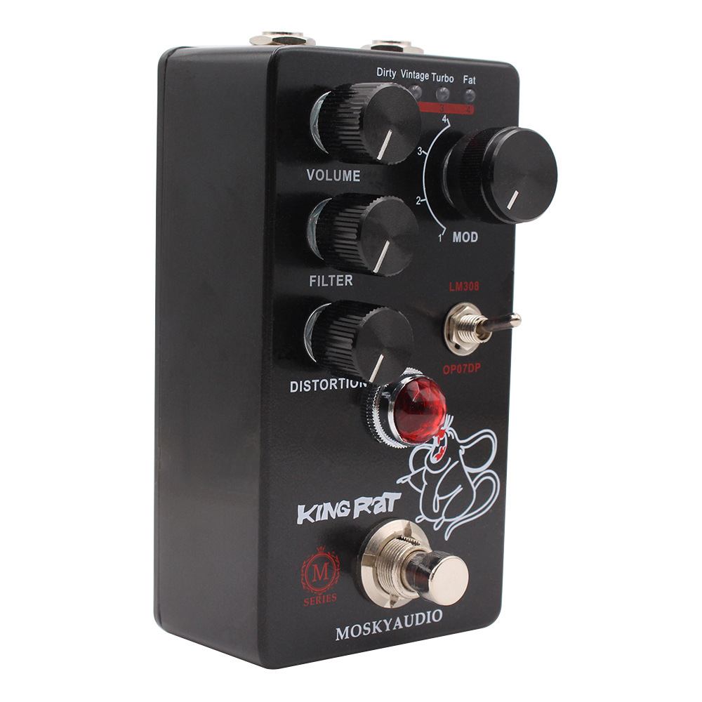 Looper Pedal Guitar - MOSKY キングラットギターエフェクトファズディストーションエレキギターエフェクト 4 ボタン付きギターベースアクセサリーに適しています