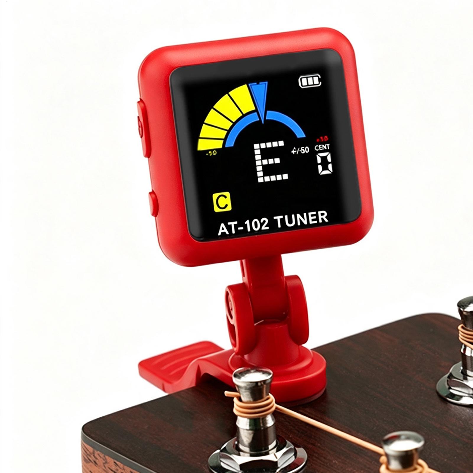 Guitar Tuner Clip - エレキギターチューナー LCDディスプレイ 高感度 充電式ツール 弦楽器用クリップチューナー ステージ