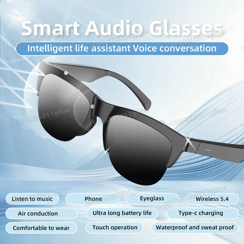 Audio Music For Video - 新型カメラ制御スマートグラス2026ミュージックサングラスヘッドホンワイヤレスBluetooth通話ヘッドセットHIFIオーディオグラスAndroid対応
