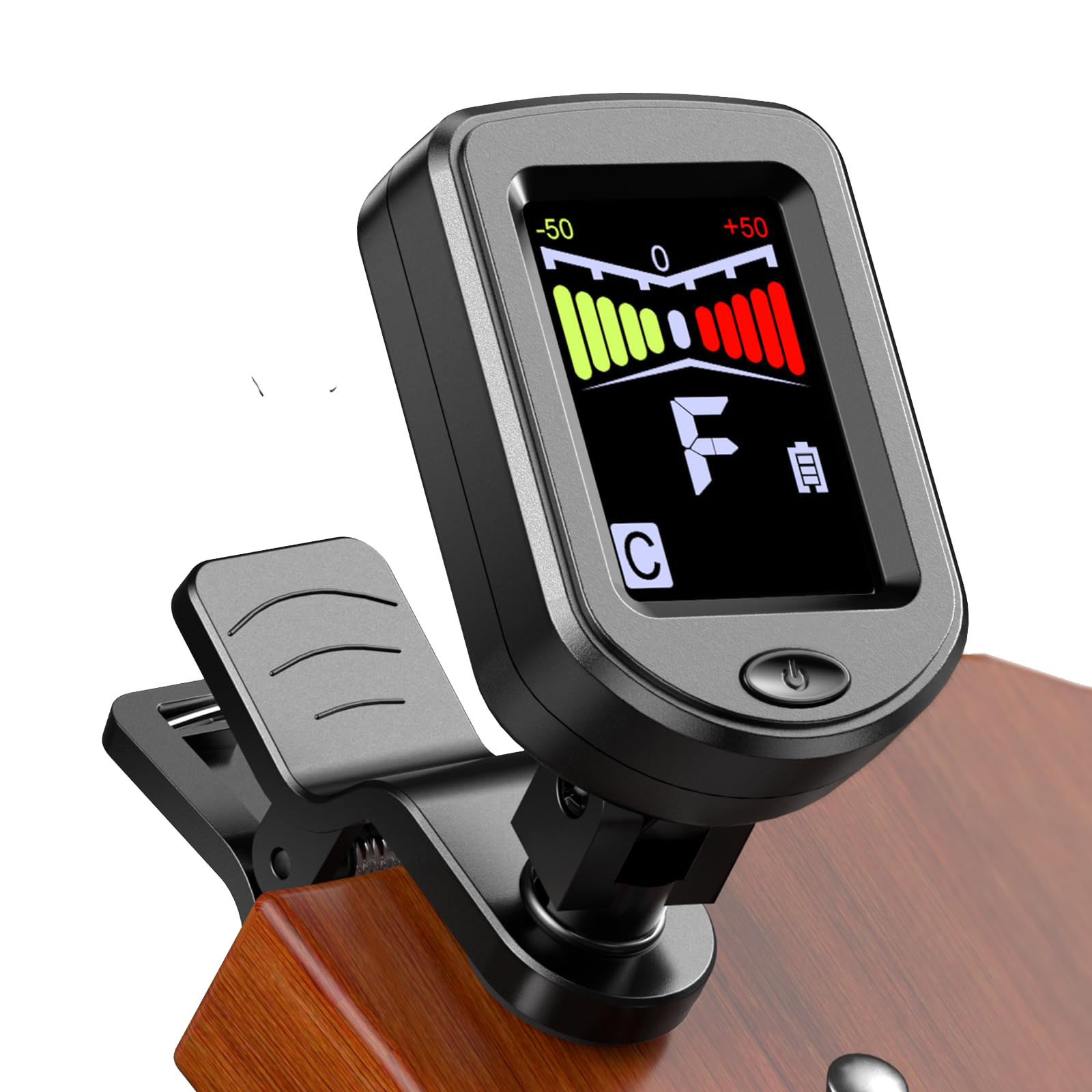 Guitar Tuner Clip - クリップオンギターチューナー（レギュラー/カラースクリーン360搭載） ° ギター、ベース、ウクレレ、バイオリン用の回転式クロマチックチューナー