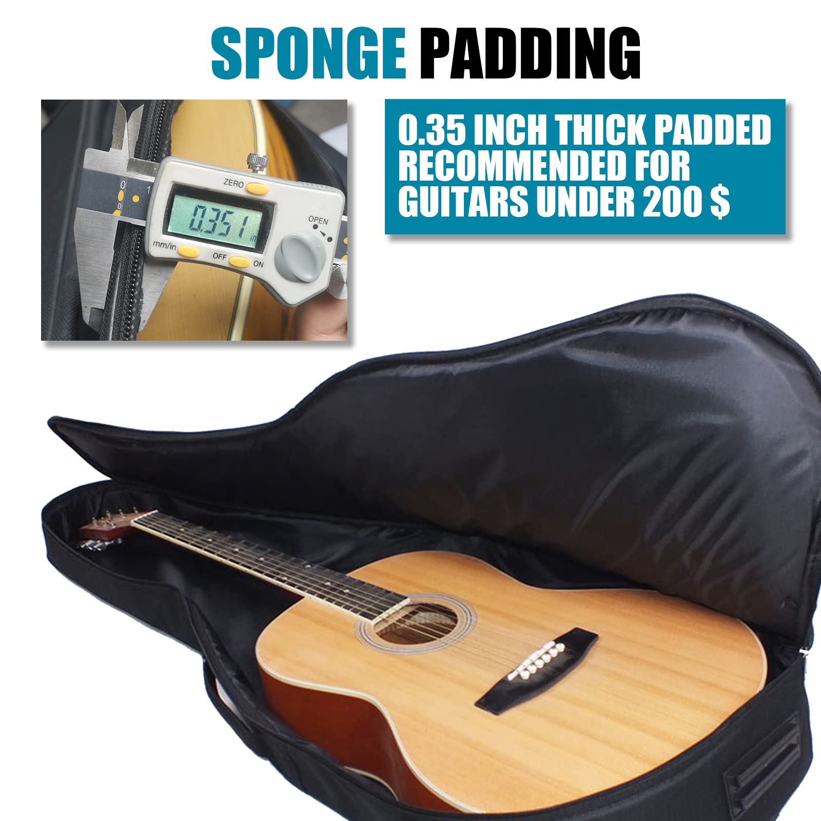 アコースティックギターギグバッグ41インチ0.25インチスポ - Case Guitar Gig Bag のレビューと価格