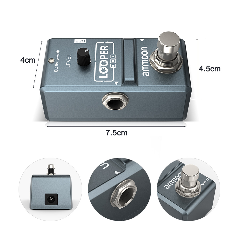 Ammoon-AP-09 nanoループエレキギター効果,ペ - Looper Pedal Guitar のレビューと価格