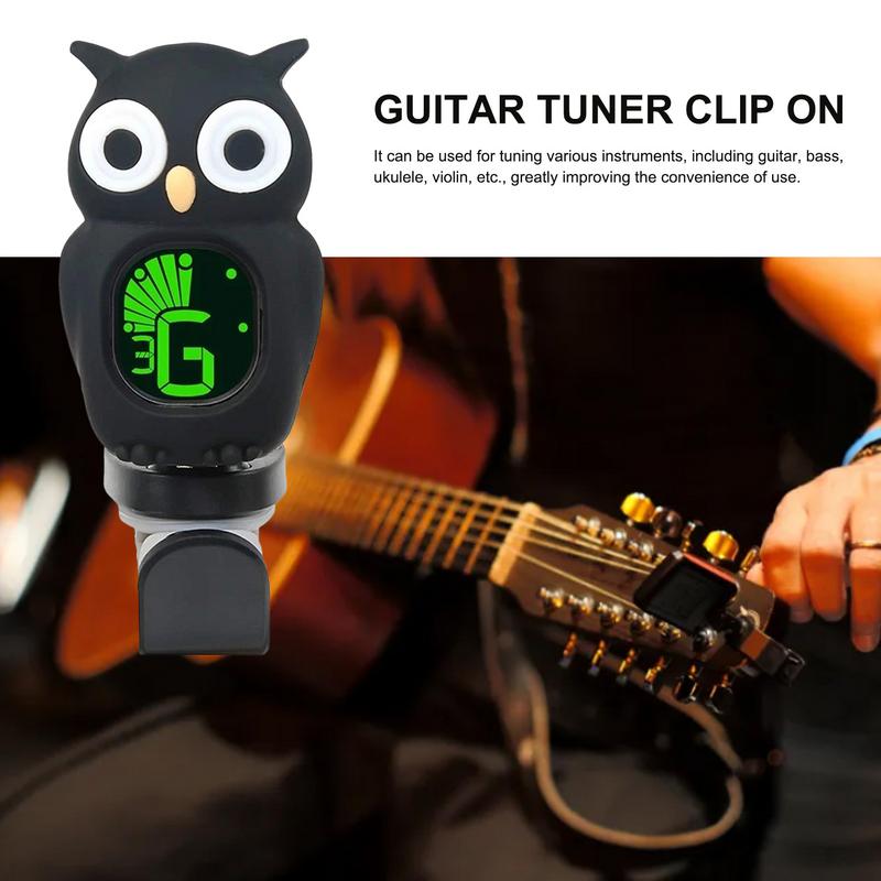 プロのエレキギタークリップ,LCD付きチューナー,漫画フクロ - Guitar Tuner Clip のレビューと価格