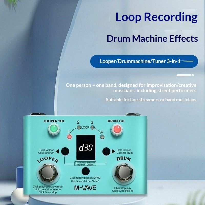 M Vave ルーパー ドラムチューナー ギターエフェクトペ - Looper Pedal Guitar のレビューと価格