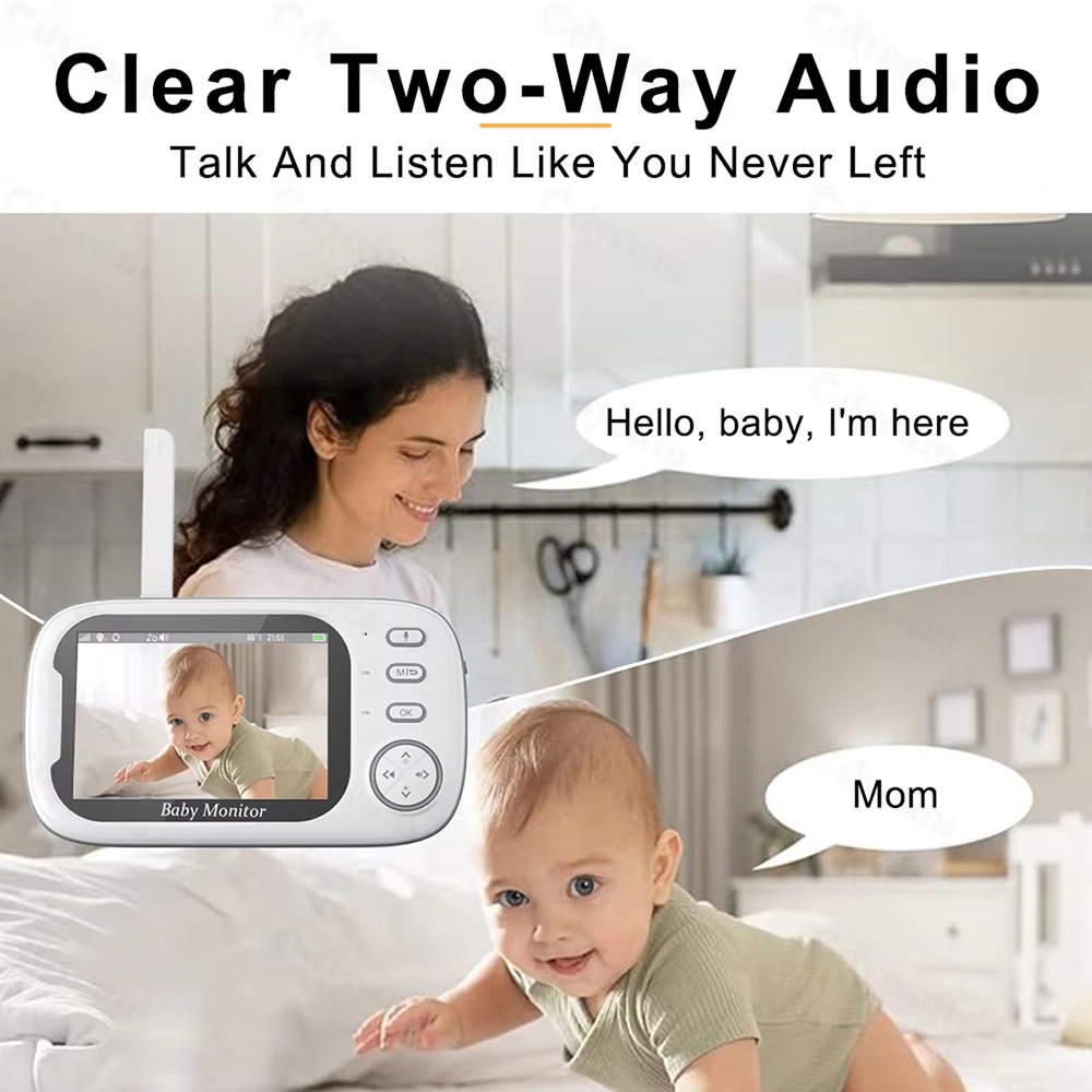3.5インチベビーモニター（カメラと音声付き）、720Pビデ - Audio Music For Video のレビューと価格