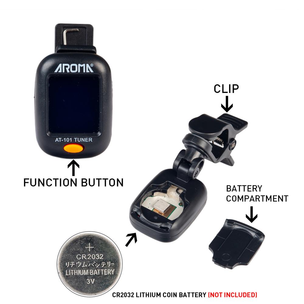 ギターチューナーAT-01A/101折りたたみ式回転可能クリ - Guitar Tuner Clip のレビューと価格