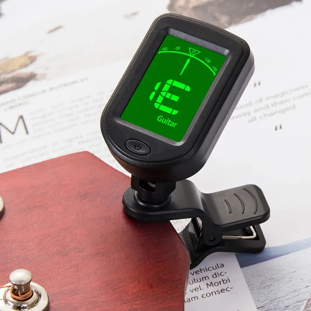 T-02 ギターチューナークリップオンクロマチックデジタルチ - Guitar Tuner Clip のレビューと価格