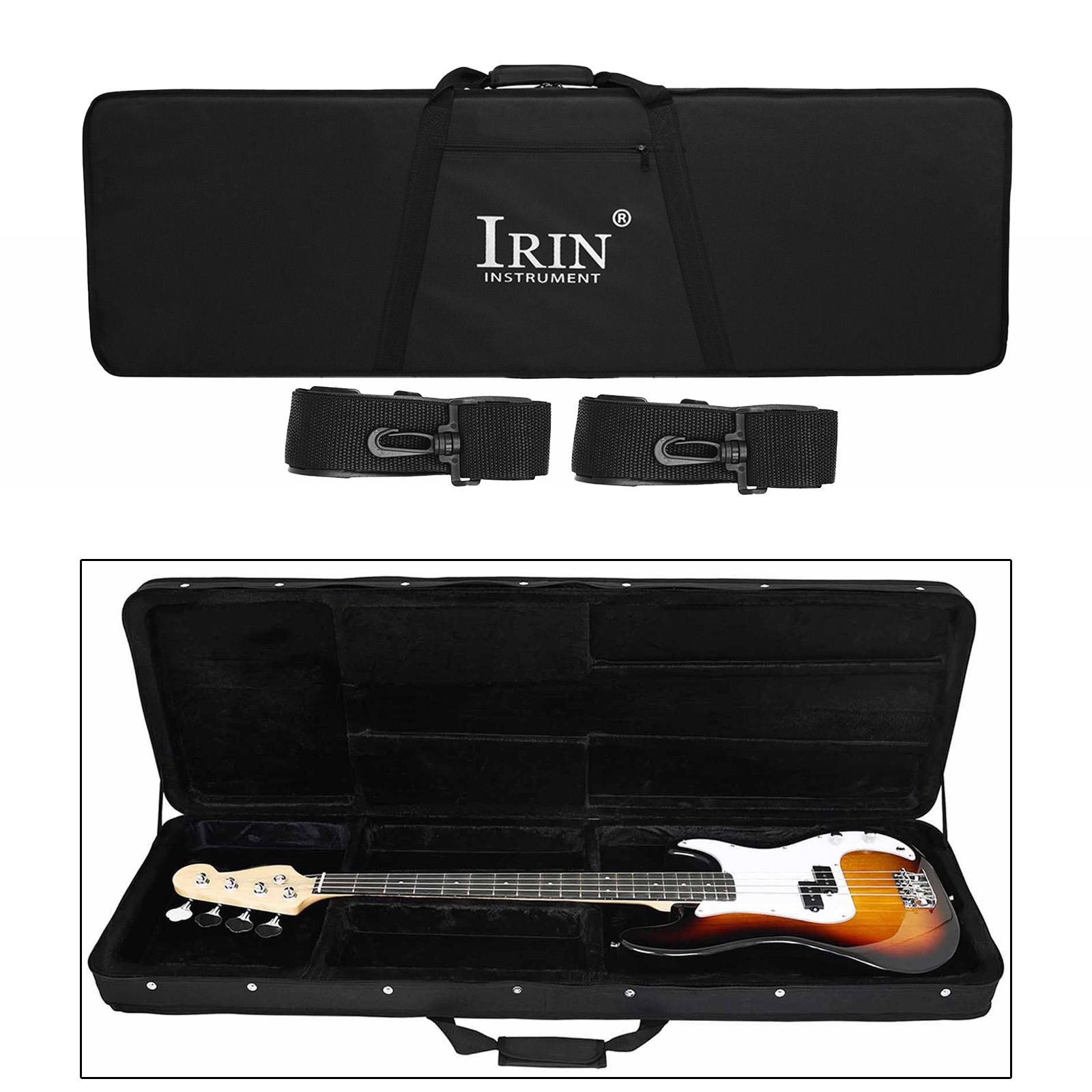 ベースギターバッグ ブラック ポータブル 調節可能なストラッ - Case Guitar Gig Bag のレビューと価格