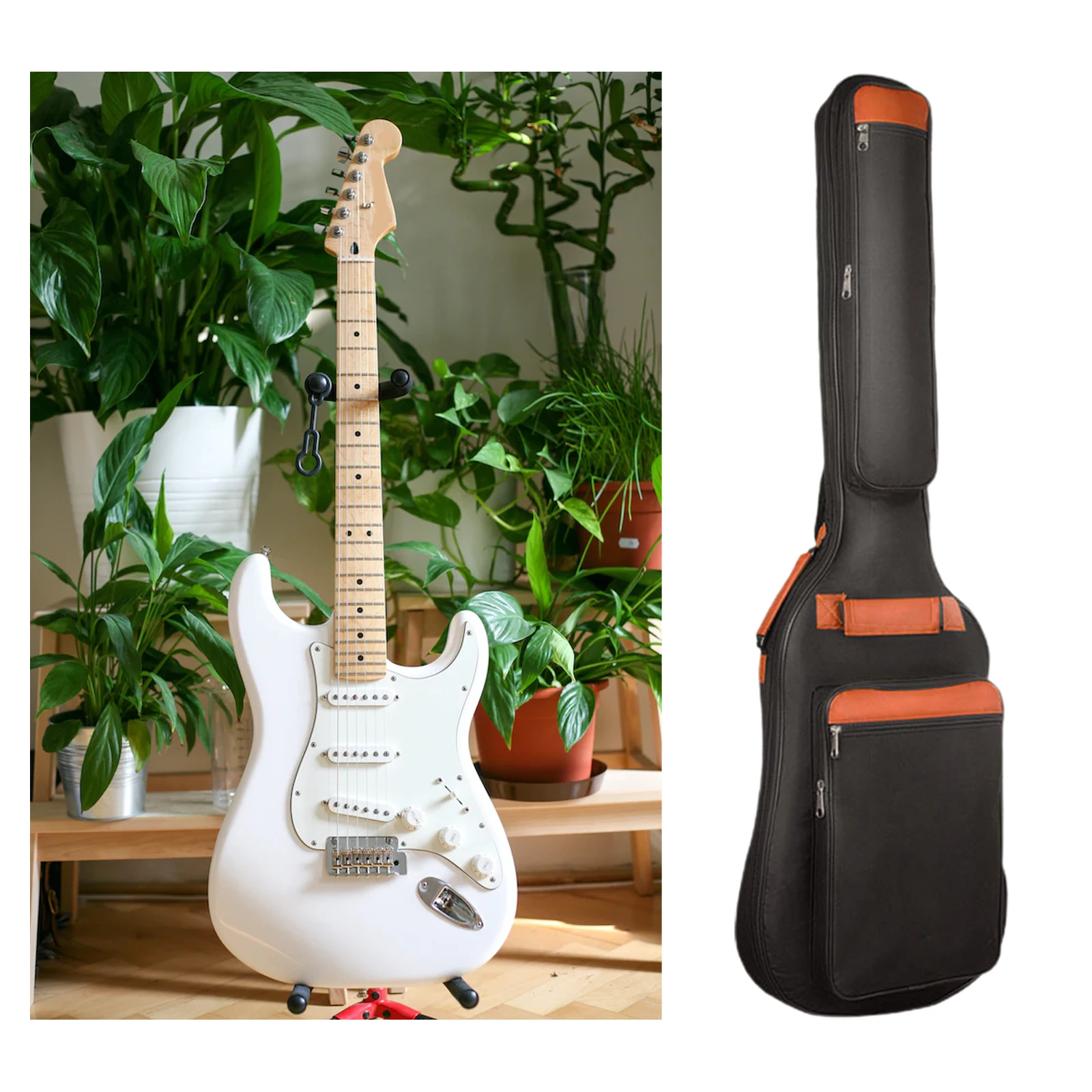 エレキギターバッグ ベース 10mm パッド入りハンドル バ - Case Guitar Gig Bag のレビューと価格